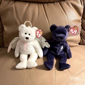 Princess (1997) & Halo (1998) TY Beanie Babies Mint condition with tags.